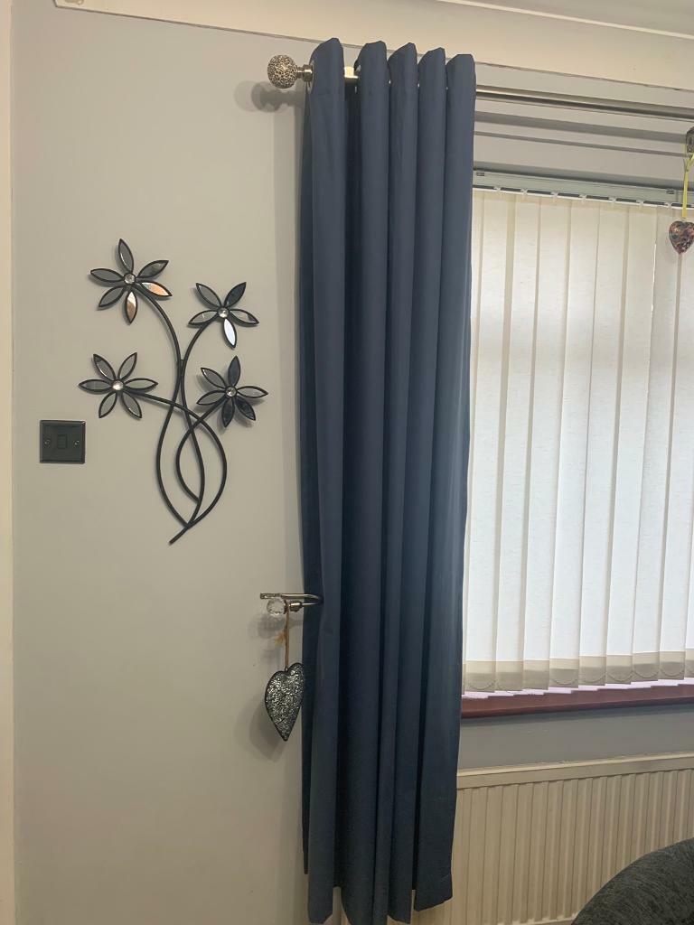 Argos Home Blackout Thermal Eyelet Curtains Navy X2 Pairs In