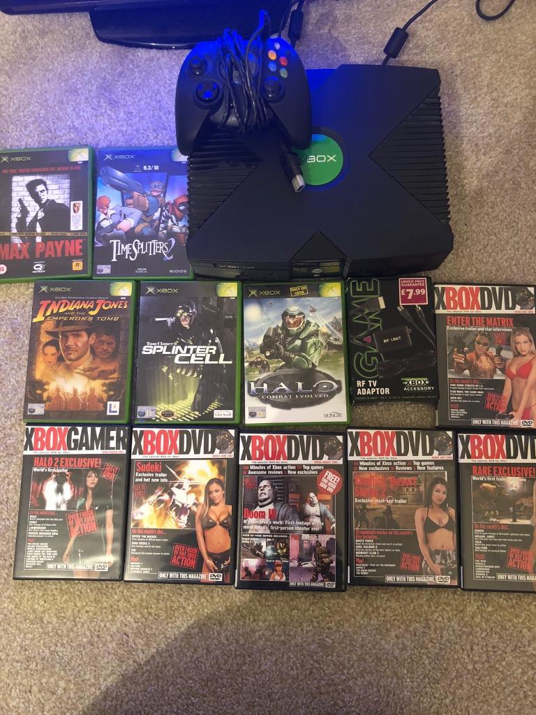 Xbox (original), one controller, five games and 6 Xbox DVDs in Exeter