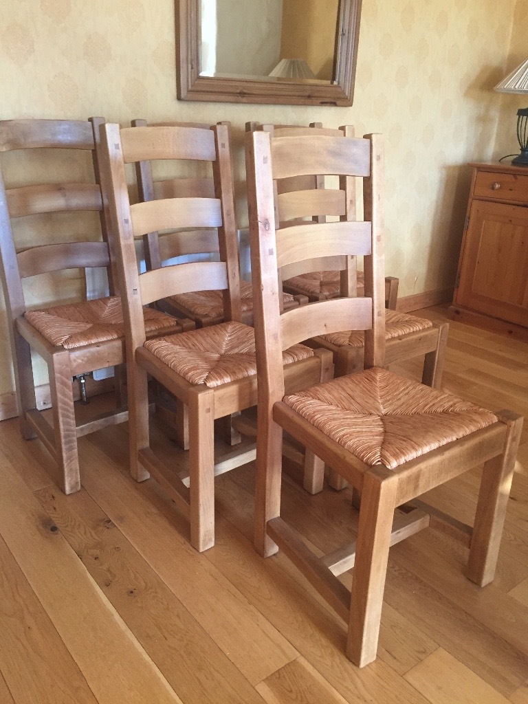 Set of six Oak dining chairs with wicker seats in Newtownards, County Down Gumtree