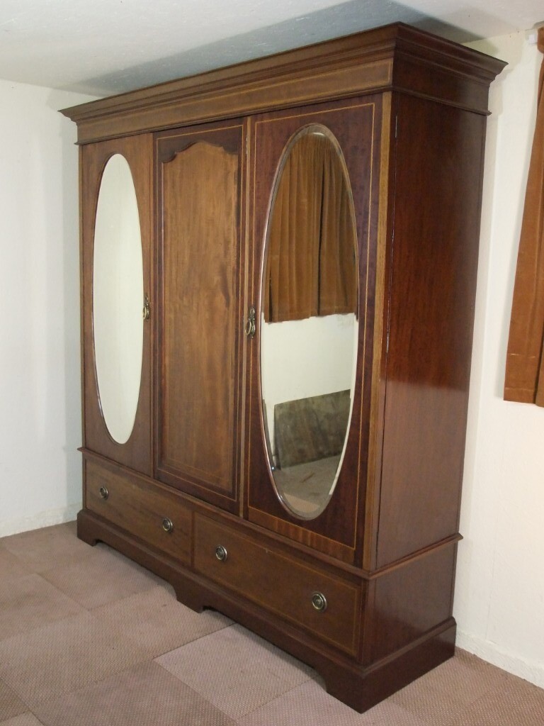 Lovely Large Antique Edwardian Inlaid Mahogany