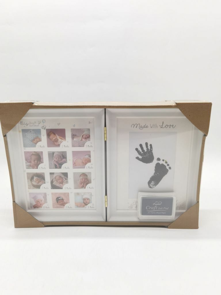 Cornice Multifoto A Libro Foto Porta Fotografie Neonato Bianca dfh