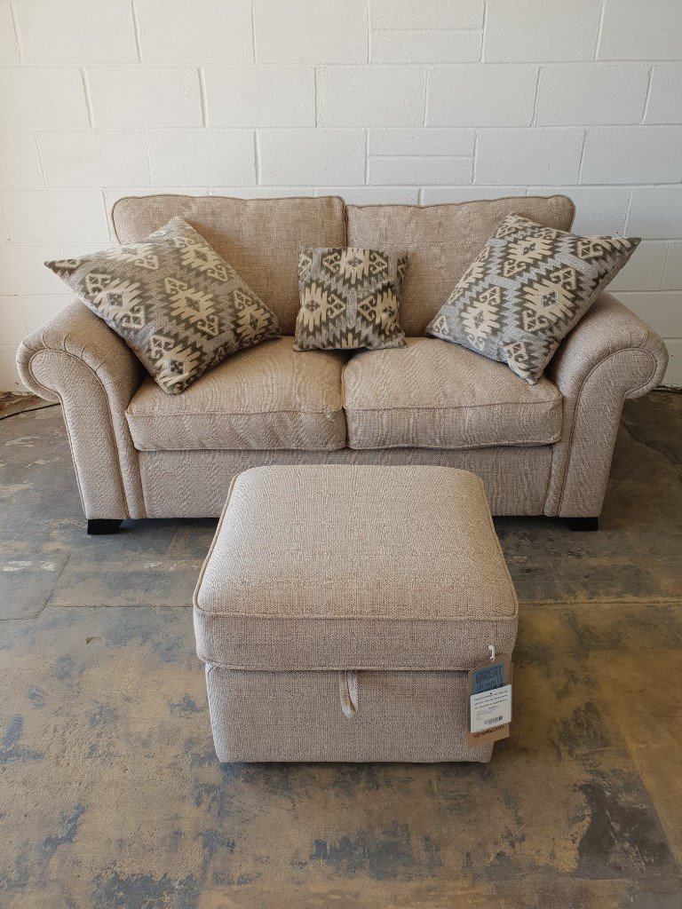 BRAND NEW FABB SOFAS ODYSSEY FABRIC 2 SEATER SOFA BED WITH STORAGE