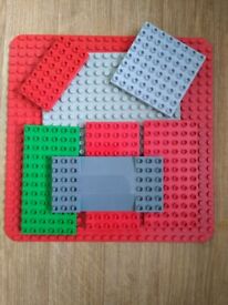 image for Lego Duplo base boards, 8 in total, assorted sizes.