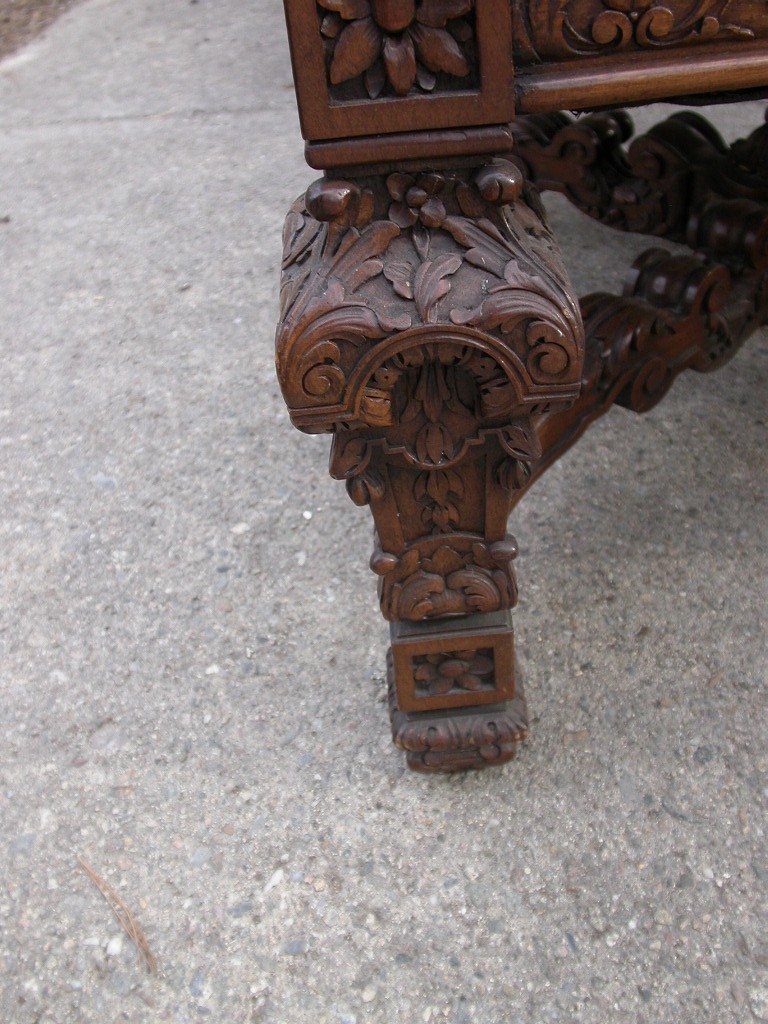 Magnificent Carved Walnut Arm Chairs, Baroque/Classical, Needle/petitpoint BEST!
