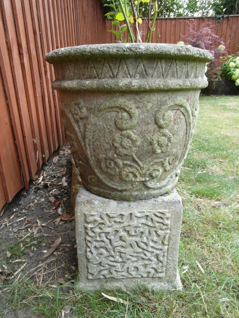 Large Vintage Stone Pots ( 2 x 2 Sets 4 in Total ) Circa 1960's
