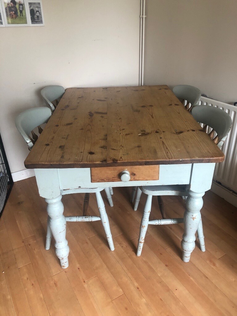 upcycled victorian pine table and chairs in Southam, Warwickshire