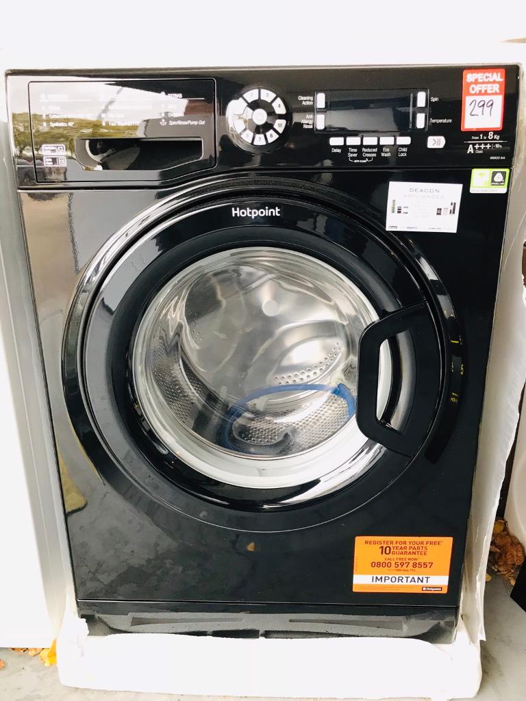 Hotpoint Black 8kg washing machine, new with manufacturers warranty