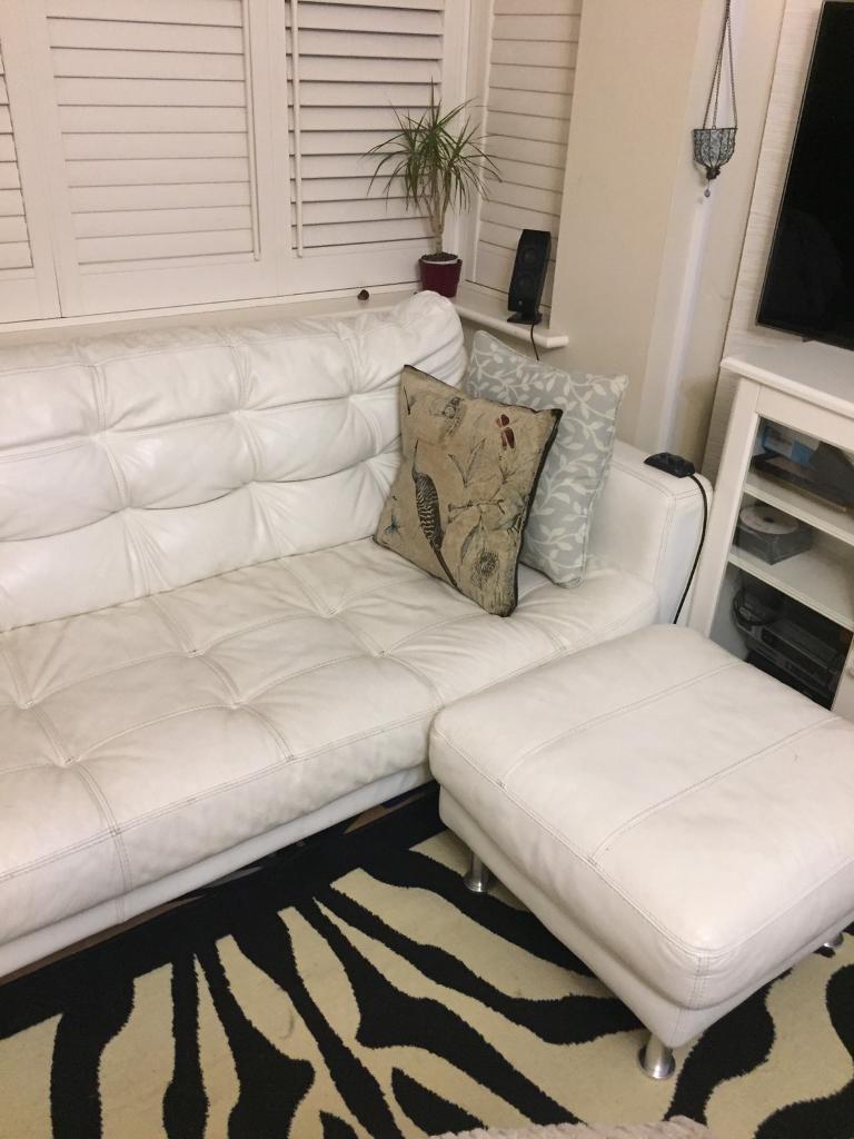 Real leather white sofa set in Oxford, Oxfordshire Gumtree