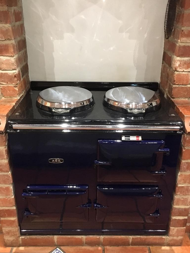 Aga Gas Cooker 2 Oven Navy Blue (Gas) Excellent Condition in