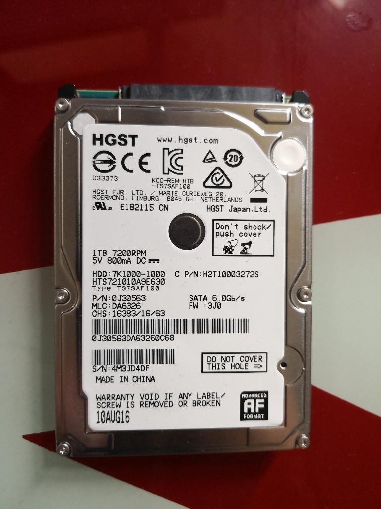 HGST HTS721010A9E630 1TB,Internal,7200 RPM,6.35 cm (2.5") (0J22423) HDD ...