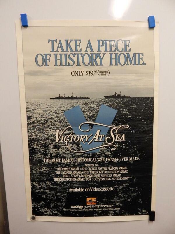 "VICTORY AT SEA" Vintage 1952 Poster EMMY AWARD World War II History Drama Navy