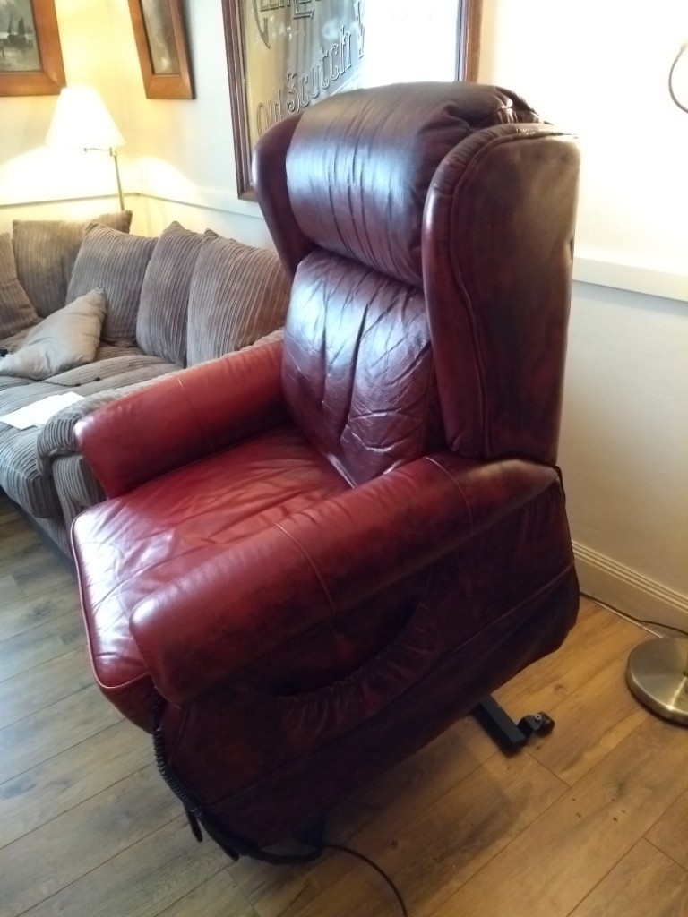 Red leather rise and recline chair in Methil, Fife Gumtree