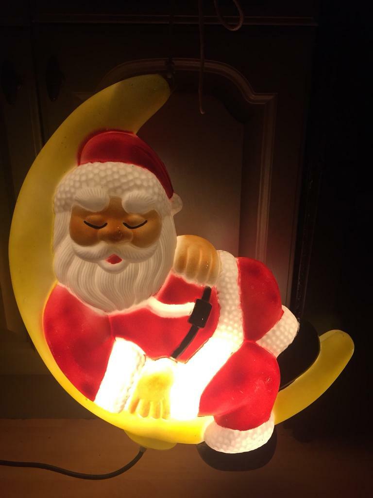 Outdoor Plastic Light Up Santa in the Moon | in Coulby Newham, North