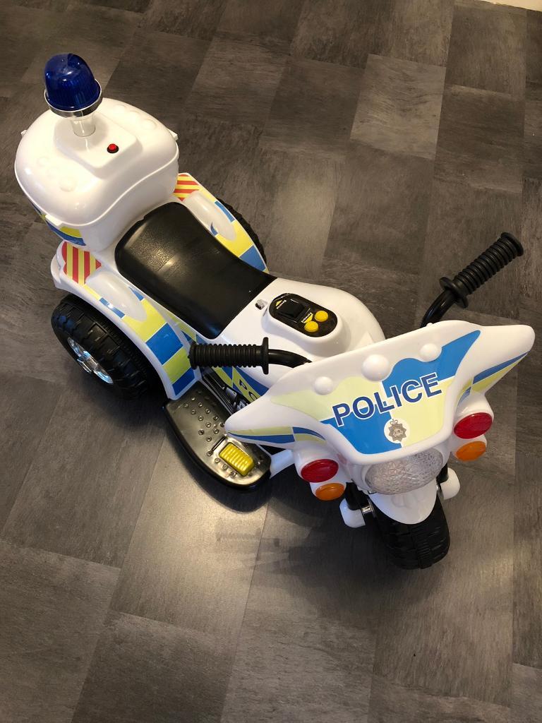 Kids toy trike police electric scooter rechargeable age 13 in