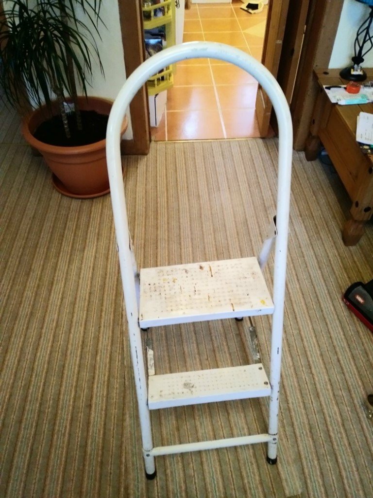 Step Ladder White Used For Decorating Two Steps