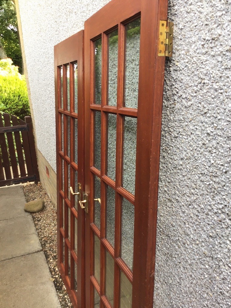 Two 15 panel mahogany doors free to good home in South Queensferry