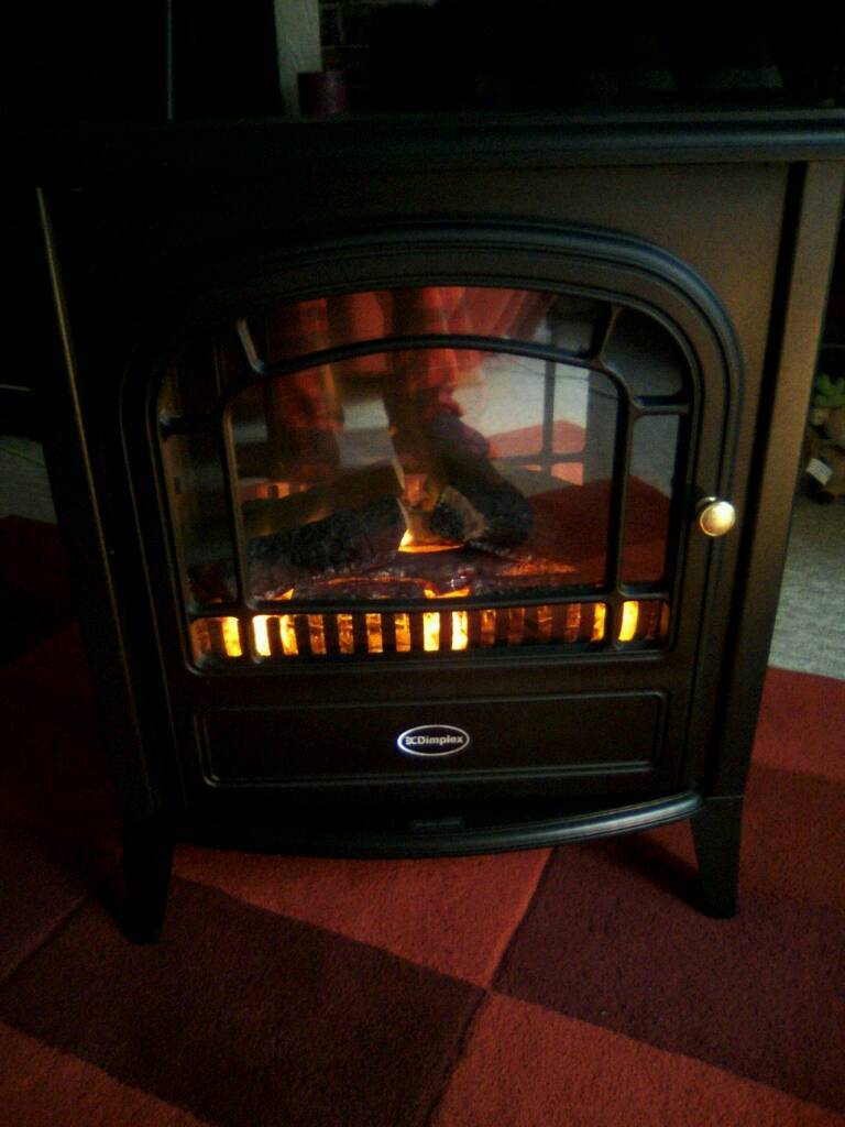 Dimplex electric log fire with remote control in Norwich, Norfolk