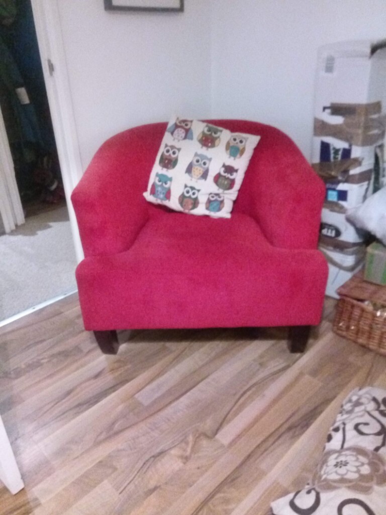 Red Overstuffed Bucket Chair in Troon, South Ayrshire Gumtree