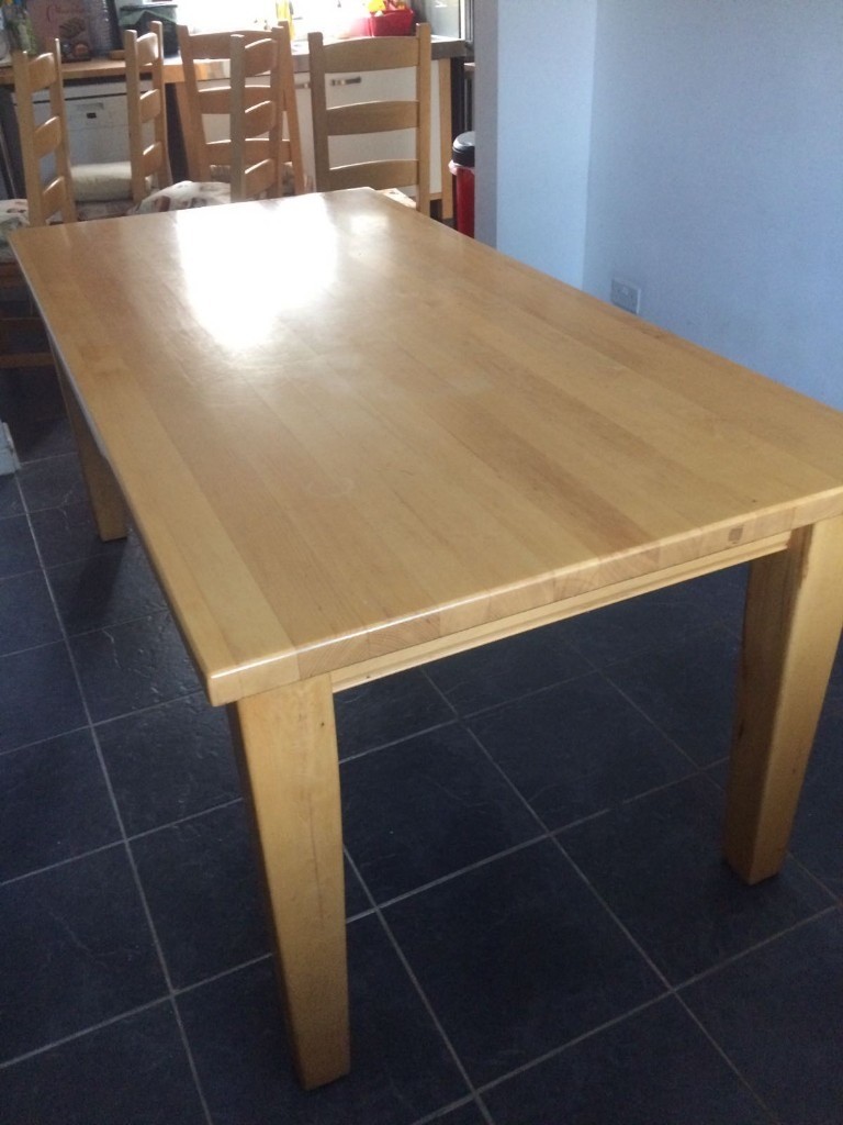 Solid & very heavy beech wood 6 seater dining table in Somerset Gumtree