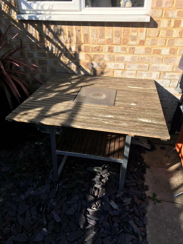 Metre square Teak wood IKEA garden table | in Stevenage ...
