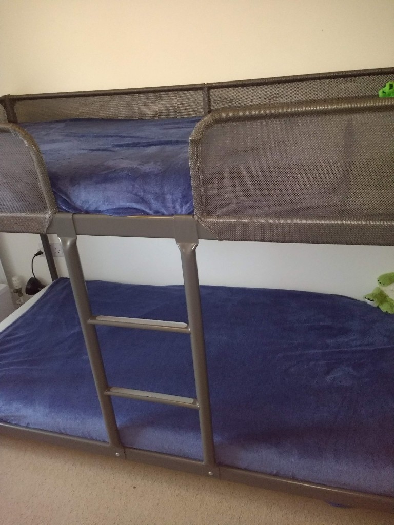 Bunk bed frame TUFFING Dark grey IKEA with or without 2 x memory foam