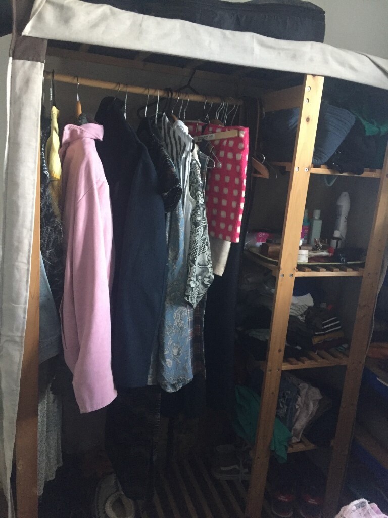 Canvas wardrobe/ storage wooden frame heavy duty in Brick