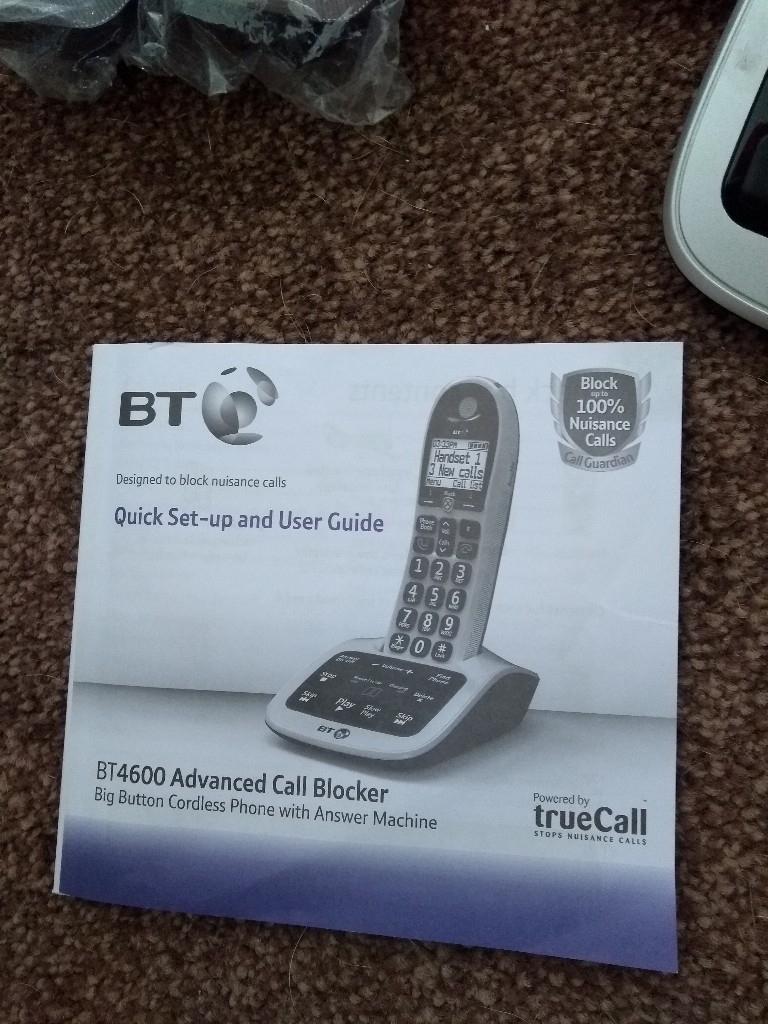 BT4600 Big Button Twin, digital cordless phone with answer machine, as