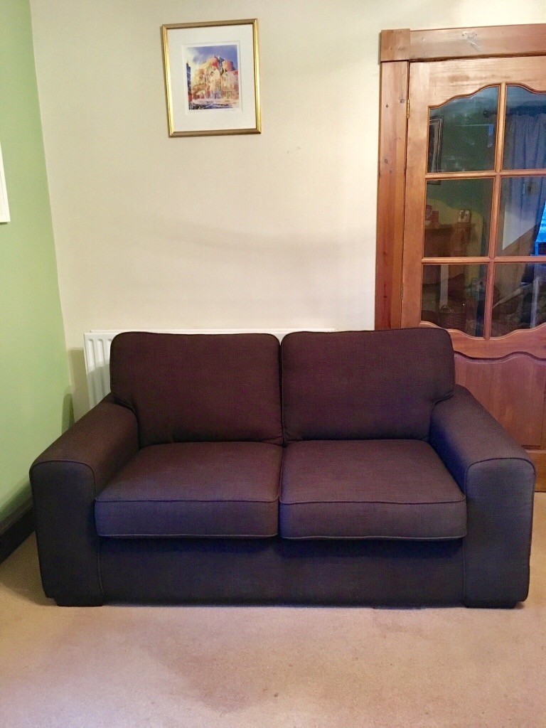 Brown 2 seater DFS fabric sofa, excellent condition in Elgin, Moray