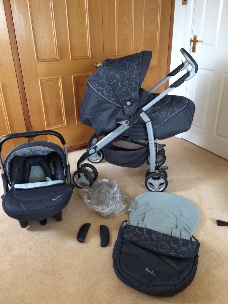Silver Cross 3D Grey circles bubbles pram, Pushchair, Car Seat Travel