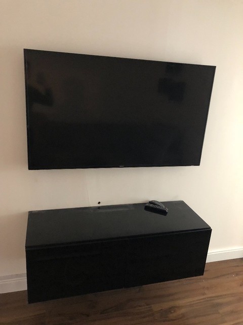 Ikea Besta Black Tv Bench Storage Unit Stand Cabinet Drawers Shelf