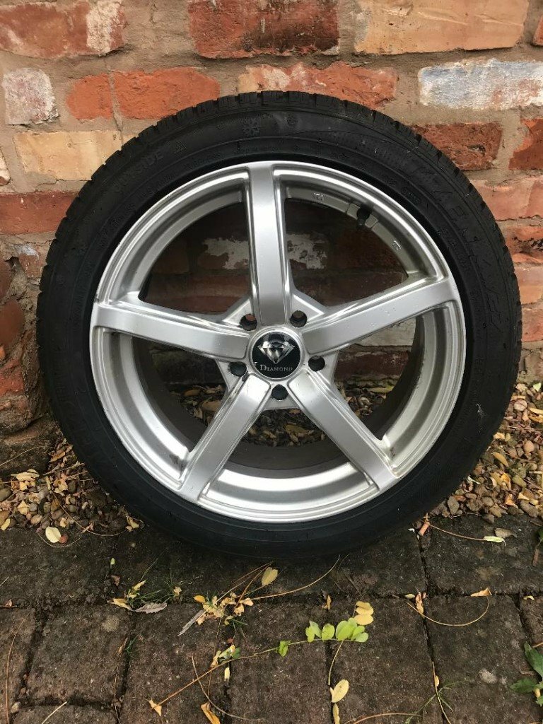 Set of 4 Alloy Wheels & WINTER TYRES 205/50 R17 5 Stud Holes Suits Volvo and Others in
