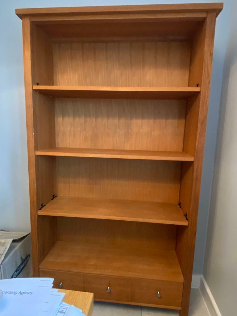 NEXT OAK DISPLAY SHELF WITH DRAWERS in Kettering, Northamptonshire