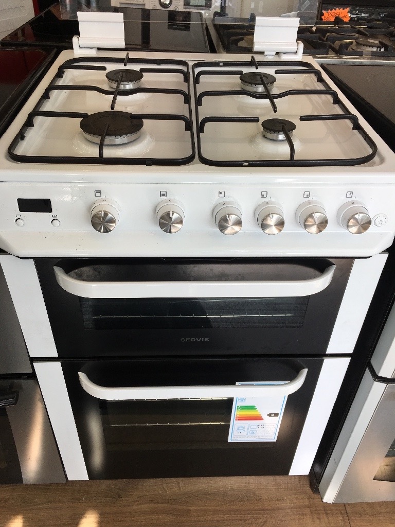 SERVIS BRAND NEW 60CM ALL GAS COOKER WITH LID IN WHITE in Bradford
