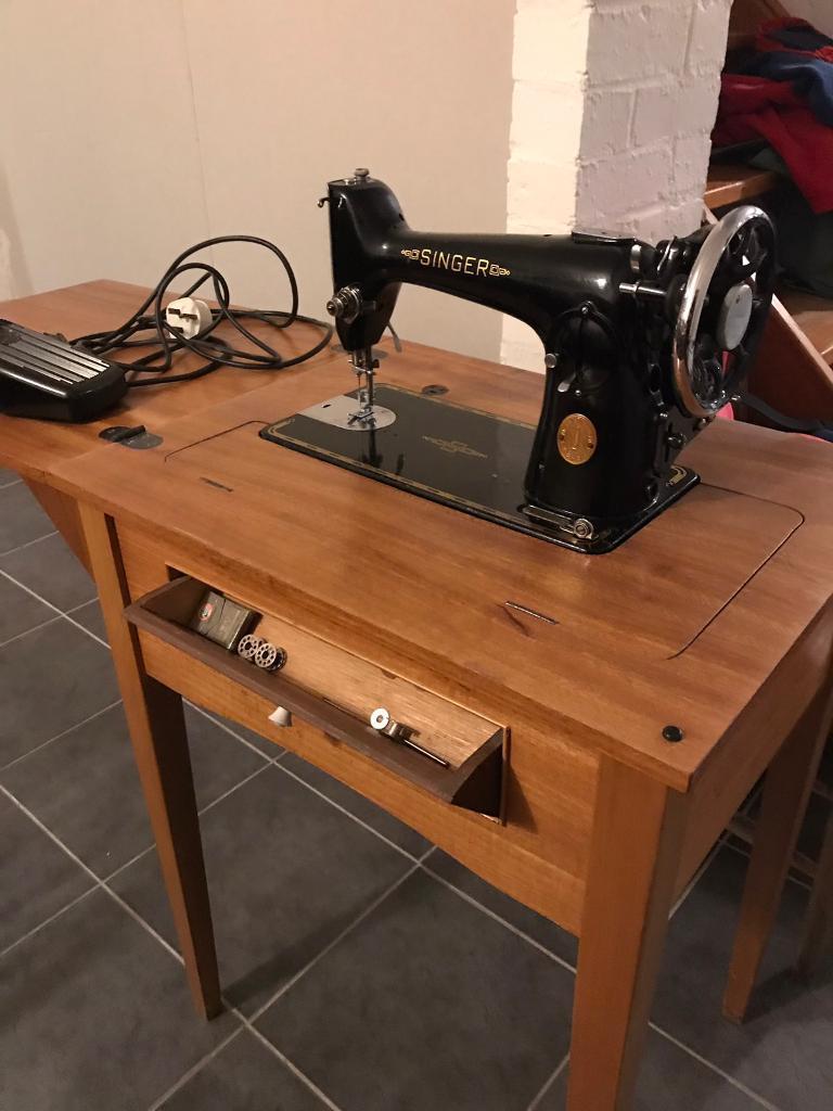 Vintage singer 201k sewing machine semi industrial sews leather in