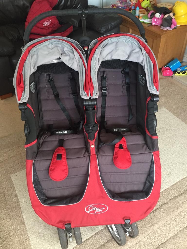 City Mini Double Pram Pushchair Stroller, Cosy Toes Footmuffs x2 And