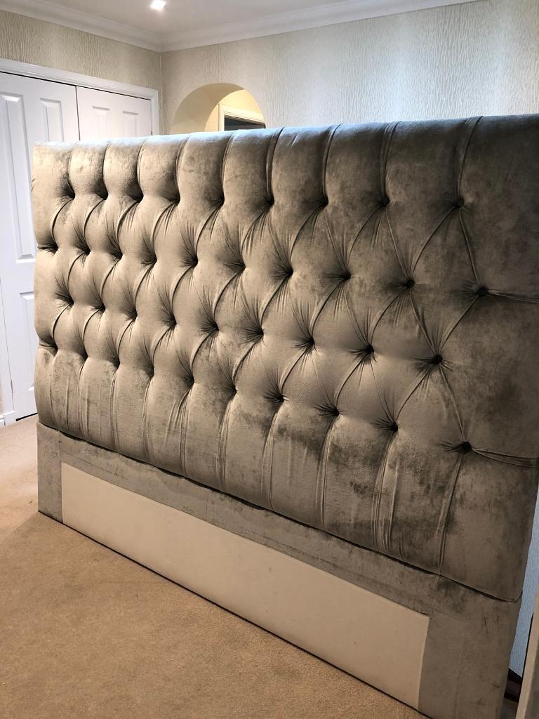 Silver velvet headboard in East Kilbride, Glasgow Gumtree