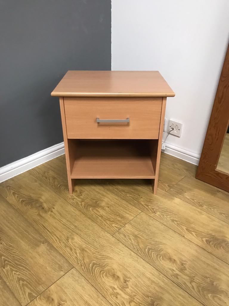 Small wooden bedside table with drawer and shelf | in Greenwich, London
