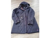 Navy quilted Joules jacket, size 10/12