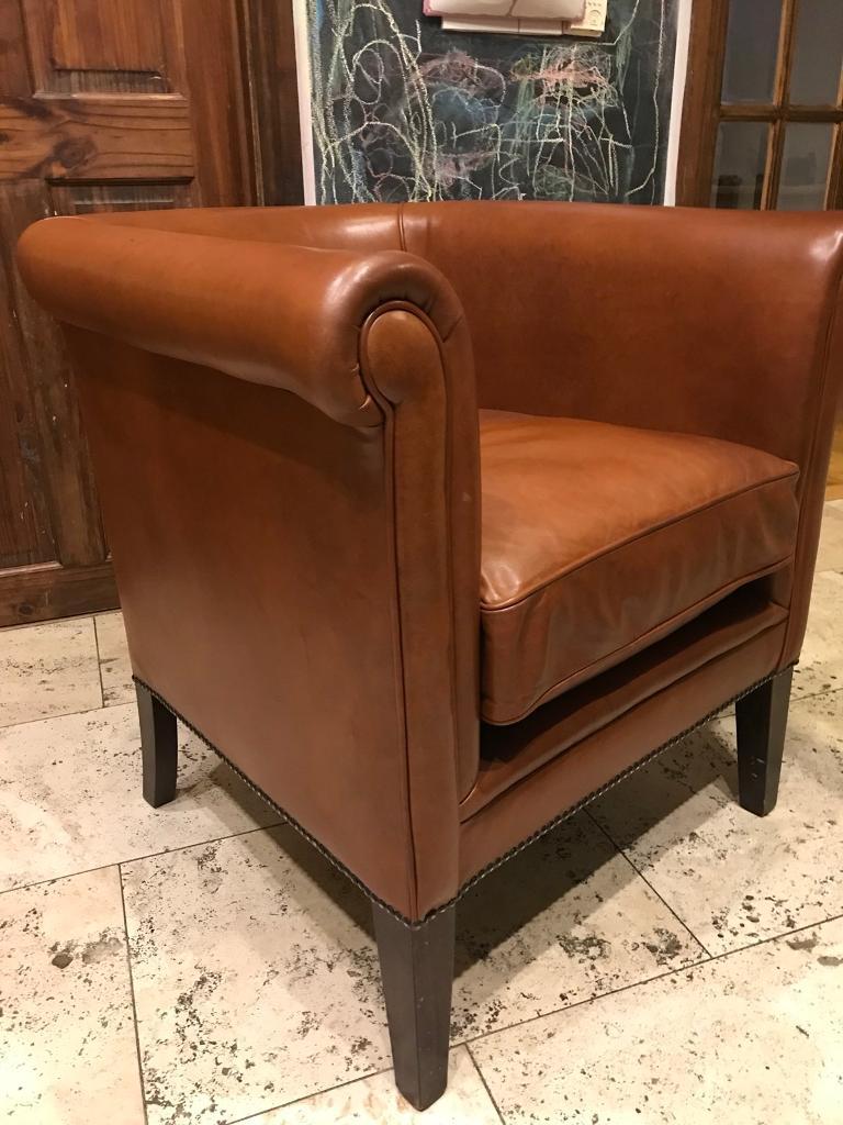 Laura Ashley osbourne leather tub armchair chair in Swindon