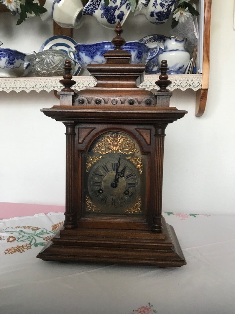 Victorian Black Forest Mantle Clock by Junghans 1876 in Barry, Vale