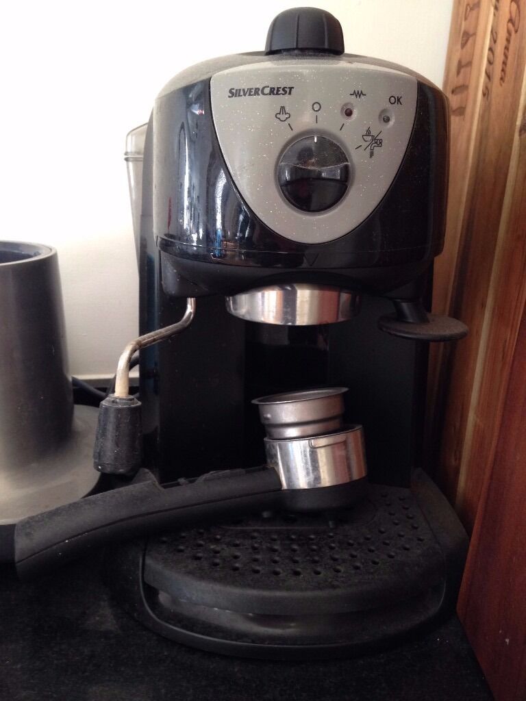 SilverCrest espresso machine with milk frother in