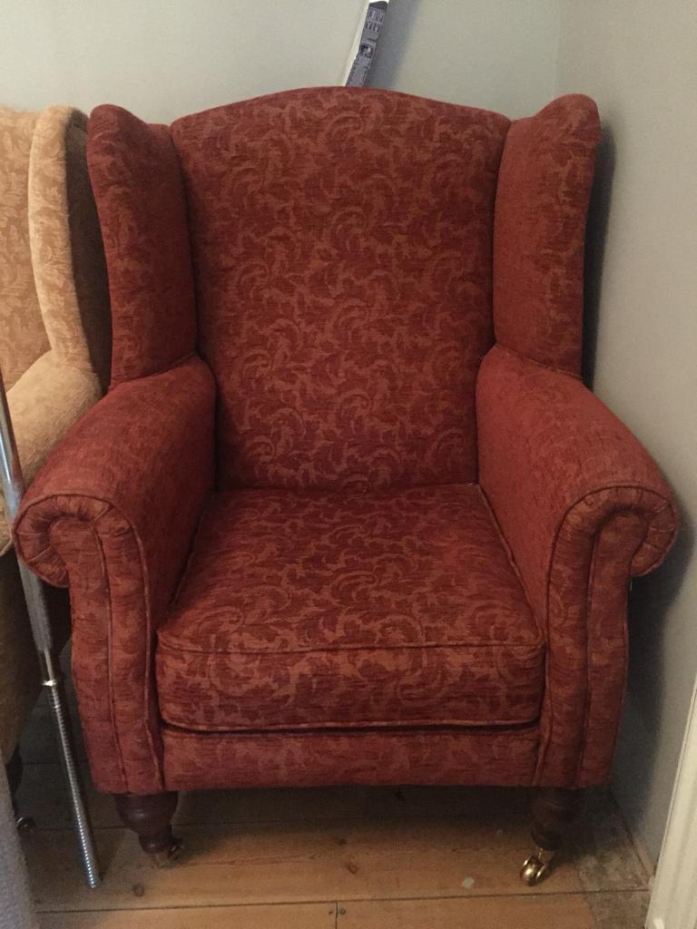 Wing back chair red in Sidmouth, Devon Gumtree