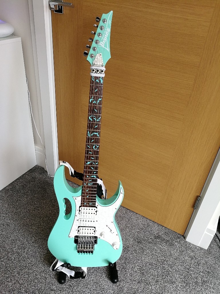 Ibanez JEM 70V SFG (Sea Foam Green) guitar w/ Dimarzio strap & hardcase