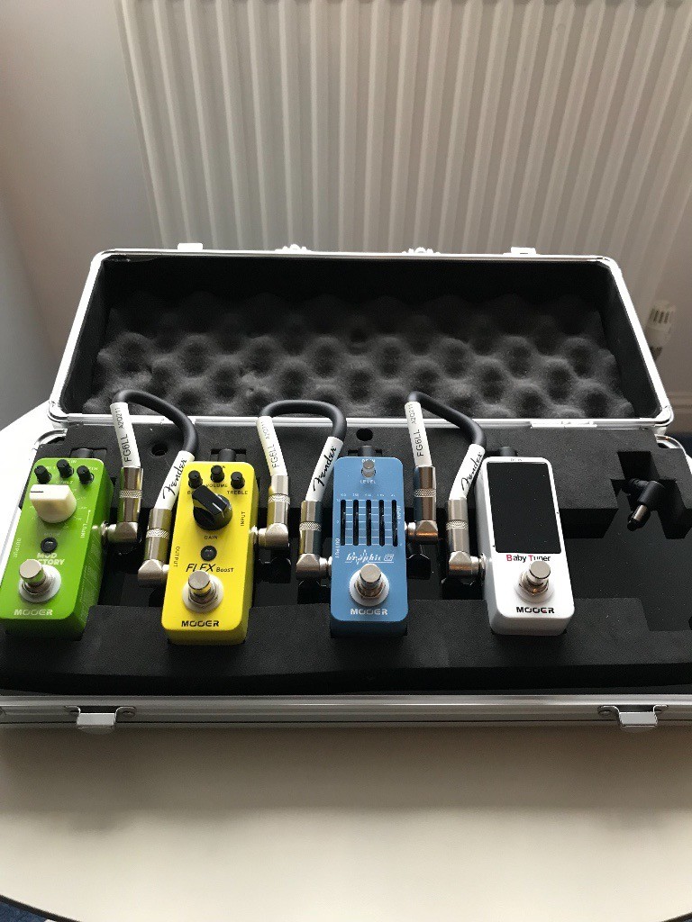 Mooer Pedal Board Setup Basically Brand New! 4 pedals, a case and a