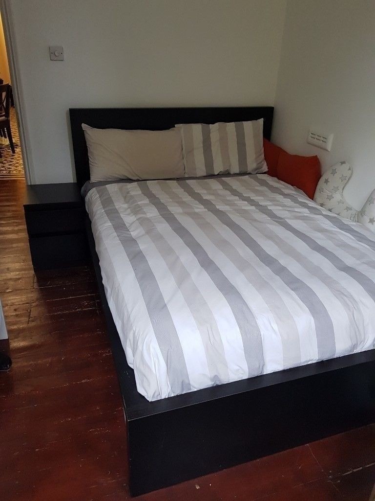 Ikea Double Bed, Chest of Drawers, Two Bedside Tables, Bedroom