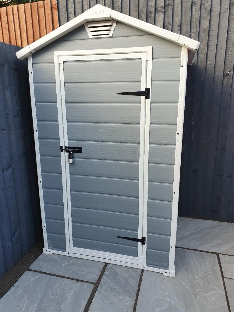 Keter Manor Shed 4x3ft - Garden Grey Shed, Lockable