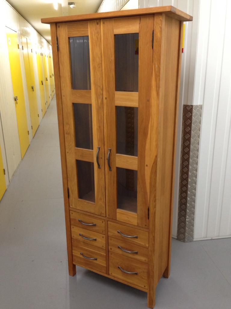 Laura Ashley Milton oiled oak Display armoire Larder drawers