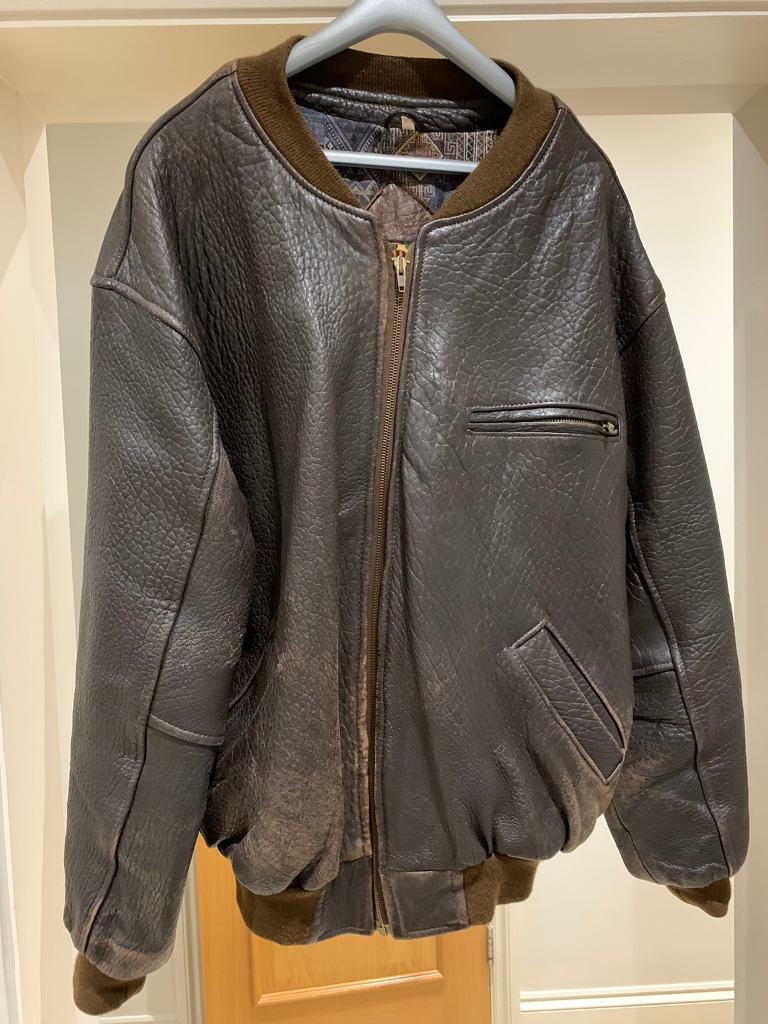 Men’s Leather Bomber jacket (XL) in Upminster, London Gumtree