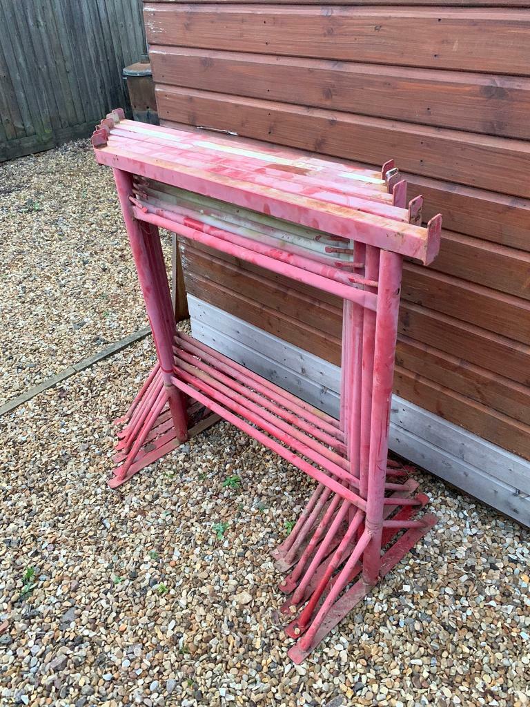 Builders trestles and scaffold boards in Wisbech, Cambridgeshire