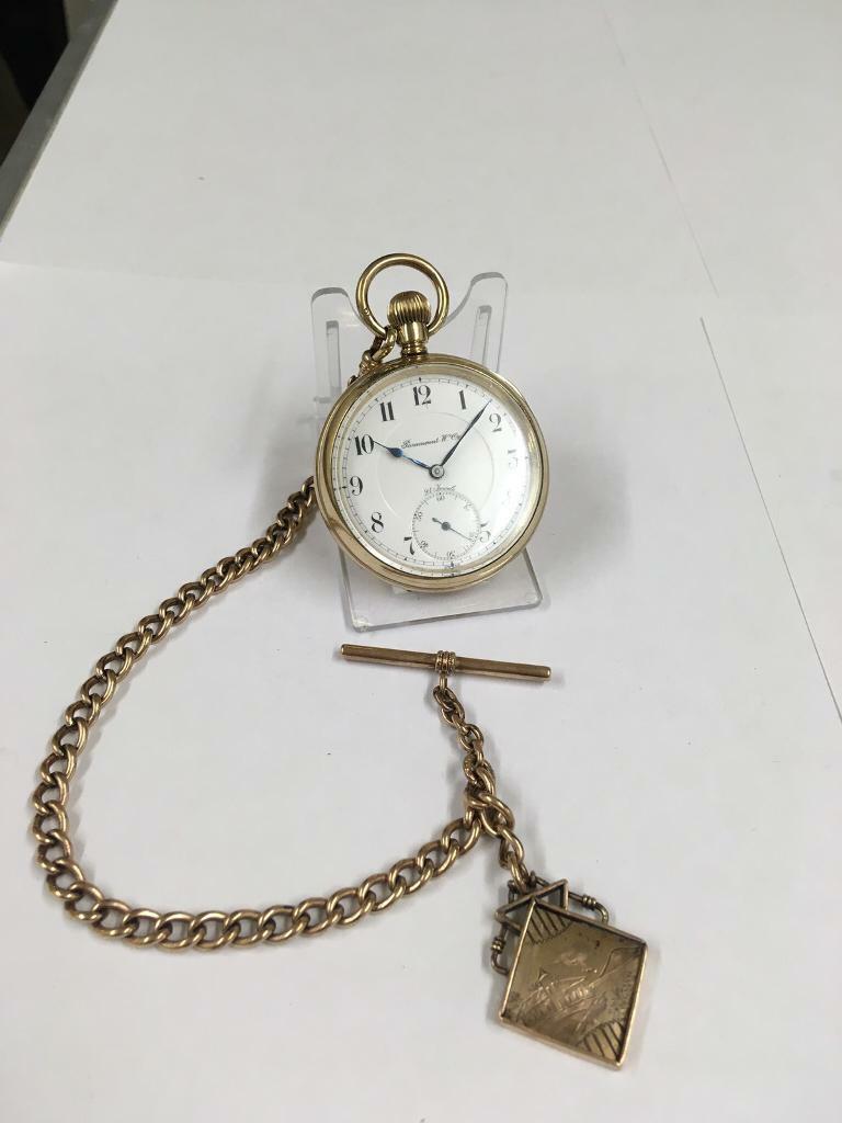 Vintage 21 jewel gents pocket watch & chain ( working ) in Coedpoeth